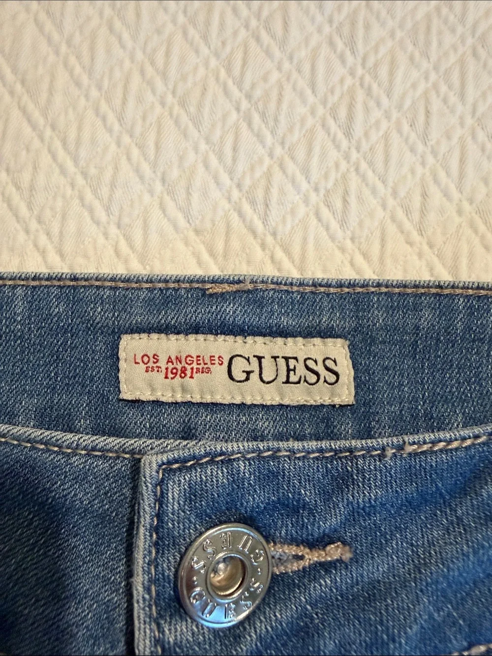 Guess Blue Denim Short Shorts
